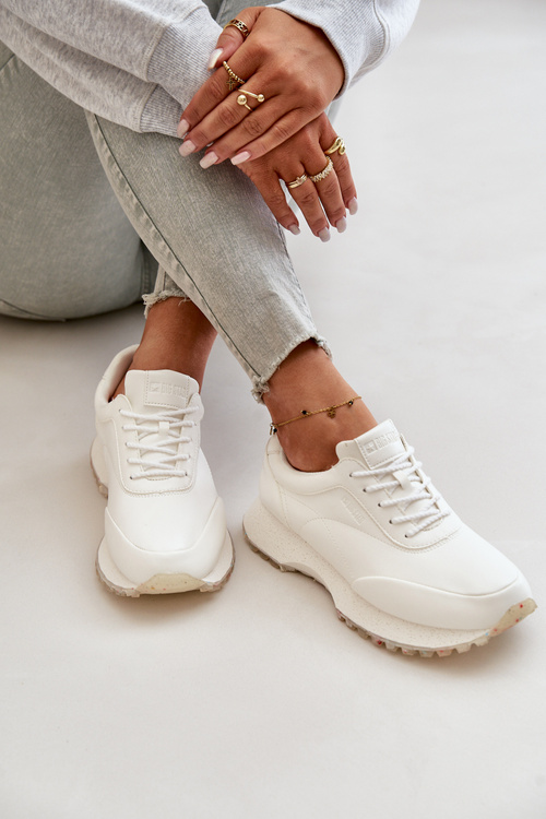 Жіночі кросівки Спортивне взуття з еко шкіри Big Star OO274023 Hi-Poly System Білий