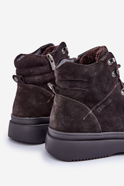 Чоловічі замшеві утеплені чоботи Big Star OO174189 Коричневі