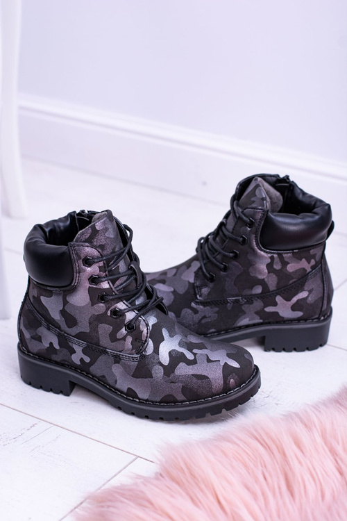 Молодіжні утеплені чорні черевики Trapper MoroStyle