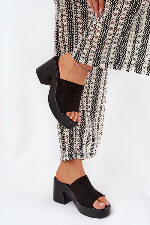 Жіночі Сандалі На Каблуку І Платформі Чорні Omeisa