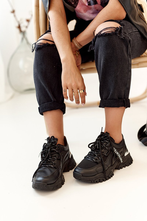 Жіночі кросівки на масивній підошві Чорні масивні