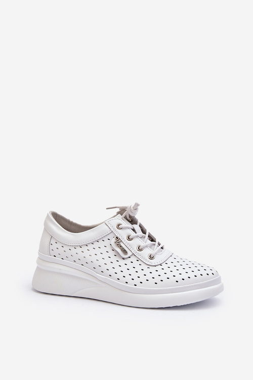 Жіночі шкіряні спортивні кросівки білі Brumia