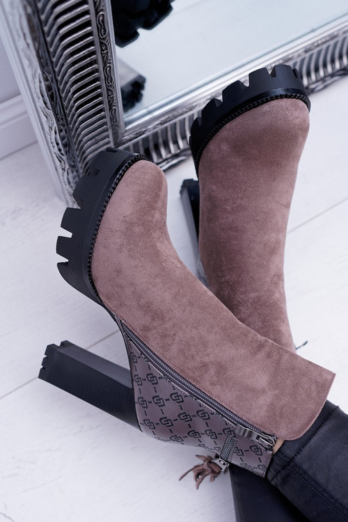 Чоботи жіночі на шпильці Lu Boo Warm Coffe Milky Way