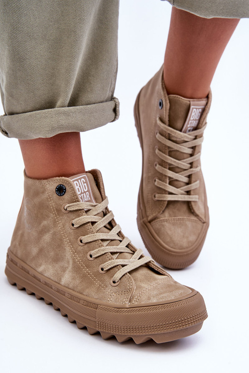 Жіночі високі кросівки Big Star Padded Beige GG274071