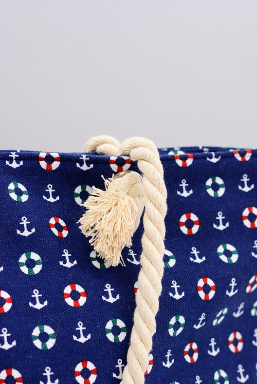 Жіноча велика темно-синя пляжна сумка темно-синього кольору