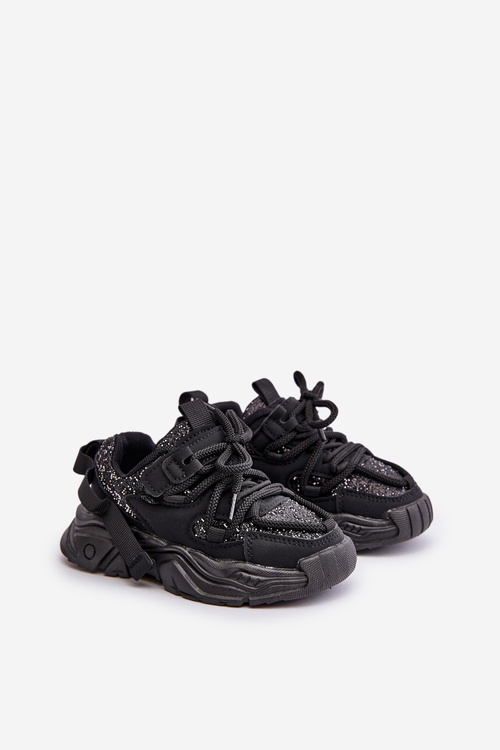 Дитячі кросівки прикрашені паєтками Чорна Ліатома