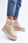 Жіночі зимові черевики на платформі світло-бежеві Ahatissa