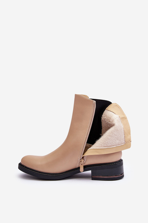 Низькі шкіряні ботильйони жіночі бежеві Tyber