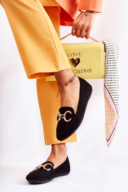 Жіночі замшеві лофери з декором Black Reality