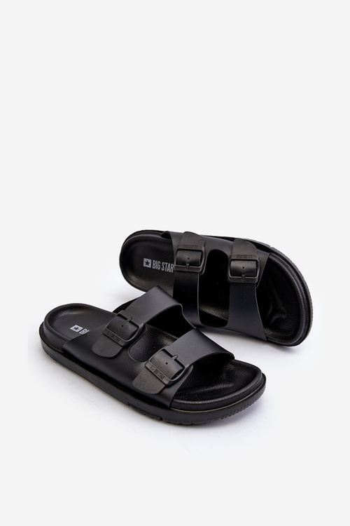 Легкі чоловічі шльопанці з пряжками Big Star NN174597 Чорні