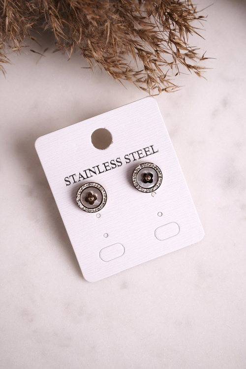 Сережки з конюшиною і фіанітами з рожевого золота. Удача