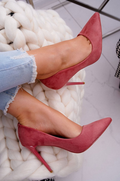 Жіночі рожеві замшеві туфлі на шпильці Betty