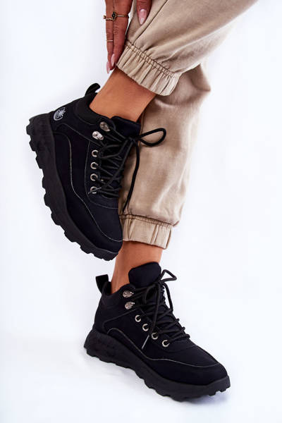 Жіночі теплі трекінгові черевики Trappers Black Otto