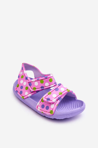 Дитячі поролонові світлі босоніжки з візерунком Фіолетово-рожеві Малага