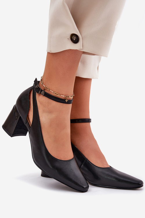 Шкіряні Туфлі На Каблуку Maciejka K6816-01 Чорні