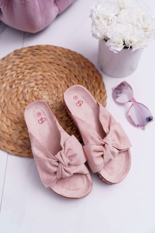 Жіночі шльопанці з каракулями на товстій підошві Pink Milady