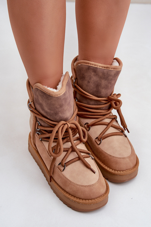 Жіночі Снігоступи На Платформі З Шнурівкою D.Franklin DFSH370013 Camel