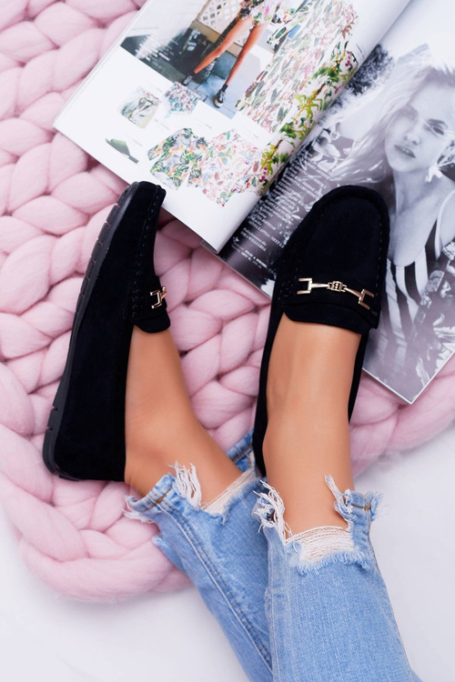 Жіночі комфортні замшеві мокасини Black Anzio