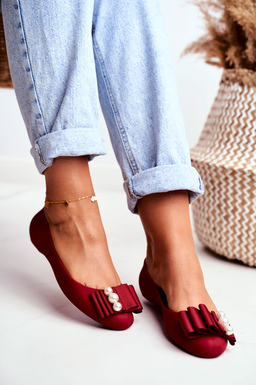 Гумові балерини з бантом Red Joleen