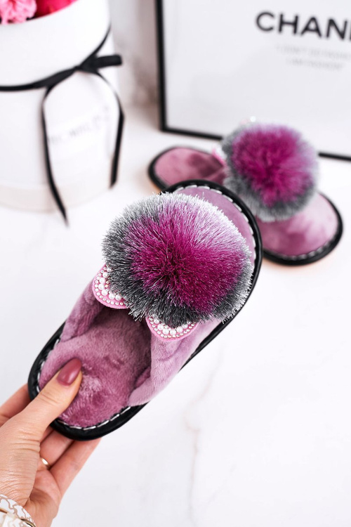 Дитячі домашні тапочки з помпоном Фіалка Попелюшка