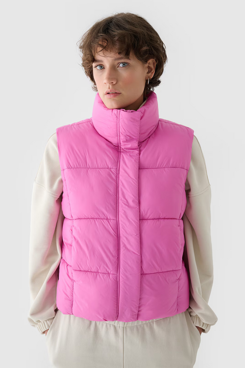 Куртка без рукавів із синтетичним наповнювачем Рожева 4F 4FWAW24TVJAF140-54S