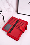 Великий жіночий гаманець з додатковим місцем для карток, червоний