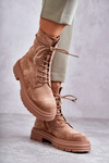 Жіночі замшеві чоботи на зав'язках Camel Afra