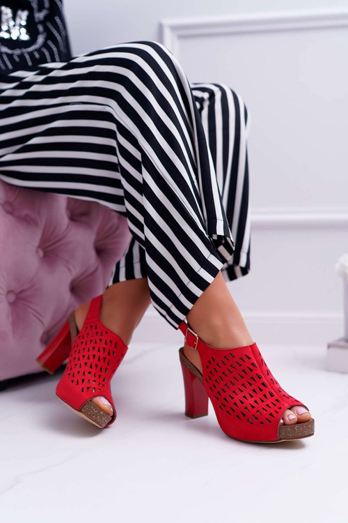 Жіночі босоніжки на шпильці Sergio Leone SK850 Red Farmona