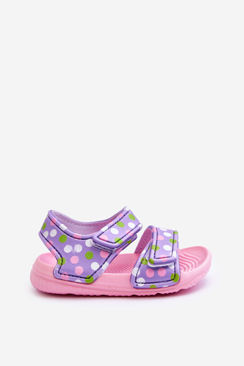 Дитячі пінопластові босоніжки зі світлим малюнком рожево-фіолетового кольору Малага