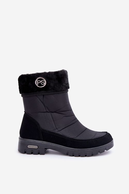 Модні жіночі утеплені снігові чоботи Progress PROGJ-21-13 Black