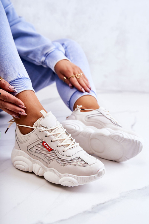 Жіночі кросівки Спортивне взуття з сіткою бежеві Sallis