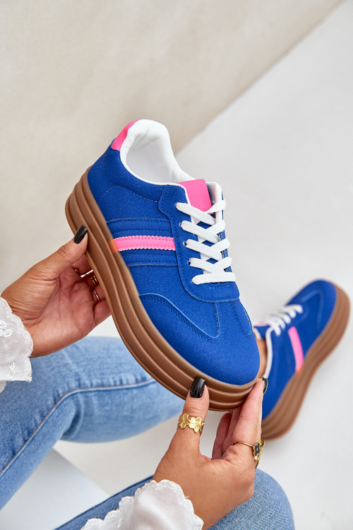 Жіночі Кросівки На Платформі Темно-сині Dravinnia