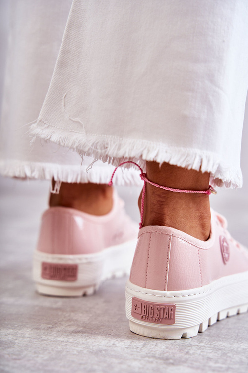 Модні лаковані кросівки Big Star KK274047 Рожеві