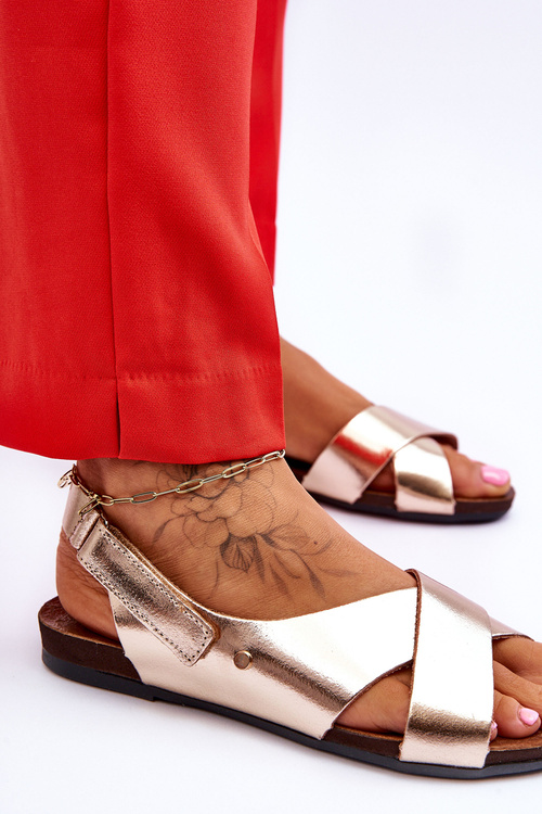 Шкіряні сандалі на липучці Gold Addison