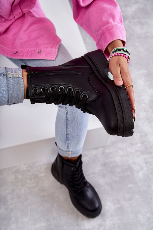 Жіночі шкіряні чоботи Workers Light Black Denila