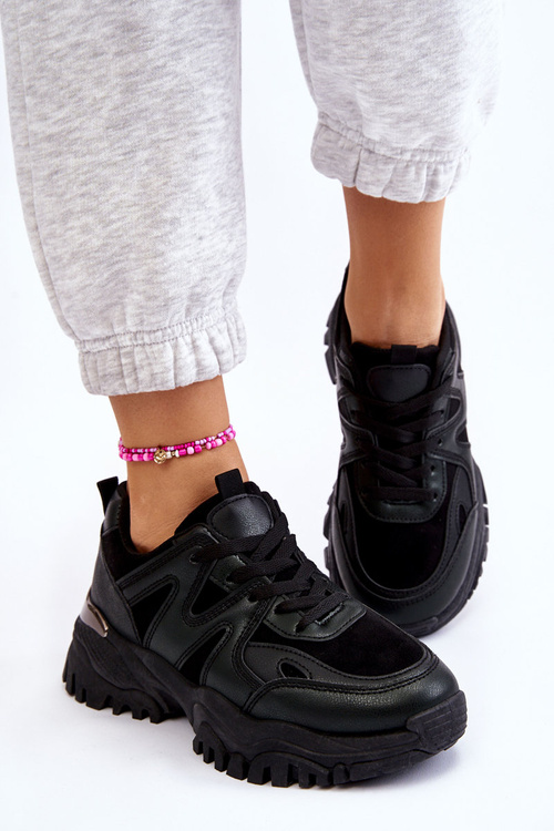 Класичні спортивні туфлі на платформі Bowie чорного кольору