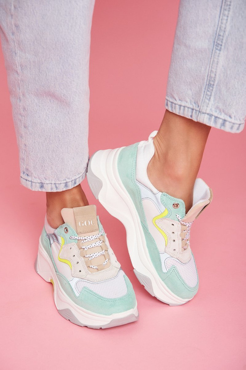 Жіноче спортивне шкіряне взуття GOE White Mint FF2N3011