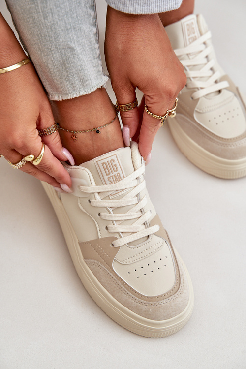 Жіночі низькі кросівки з еко шкіри Big Star OO274029 Beige