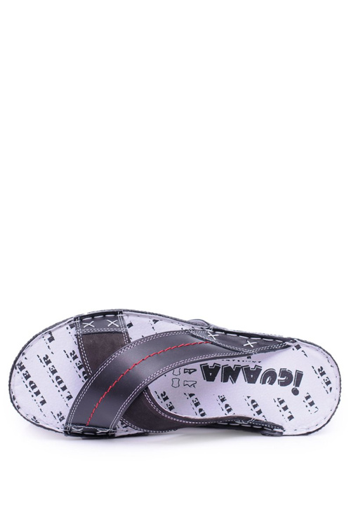 Чорні легкі шкіряні чоловічі шльопанці Добре