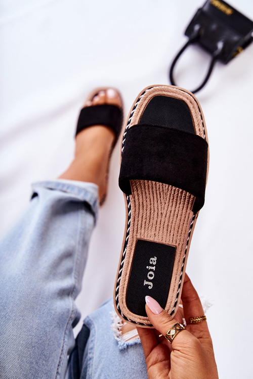 Замшеві жіночі тапочки чорно-зелені