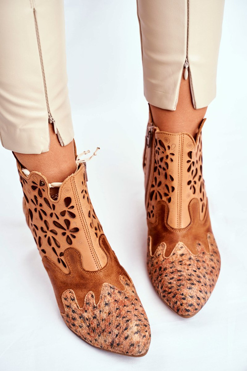 Чоботи жіночі на підборах Maciejka Leather Camel 04369-29