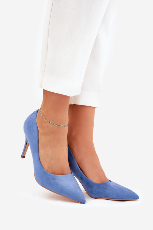 Туфлі На Шпильці З Еко Замші Сині Vannith