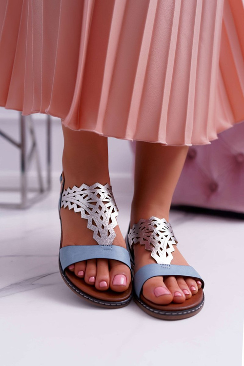 Жіночі сандалі на плоскій підошві Sergio Leone SK011 Blue Lirielle