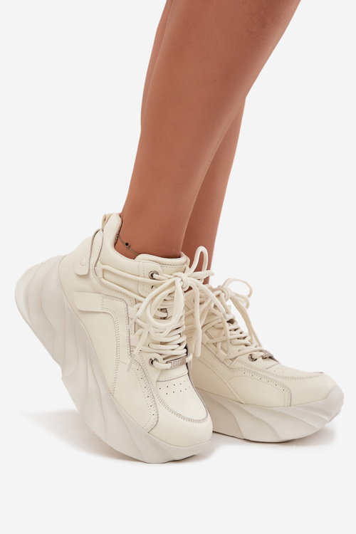 Жіночі кросівки Натуральна шкіра GOE SS2N4037 Вицвілий білий