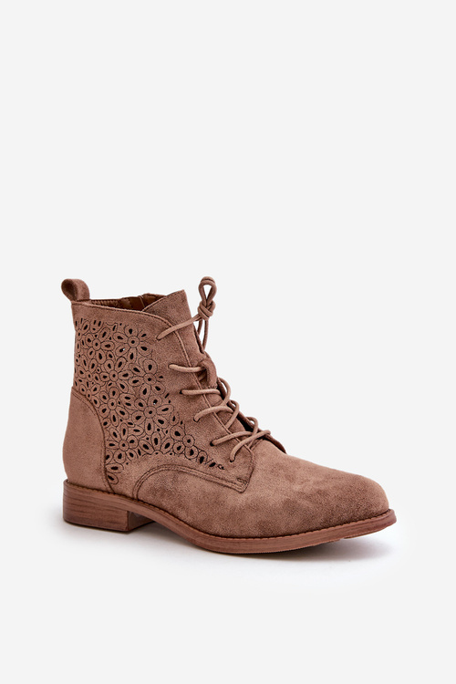 Чоботи жіночі з малюнком коричневі S.Barski HY66-136