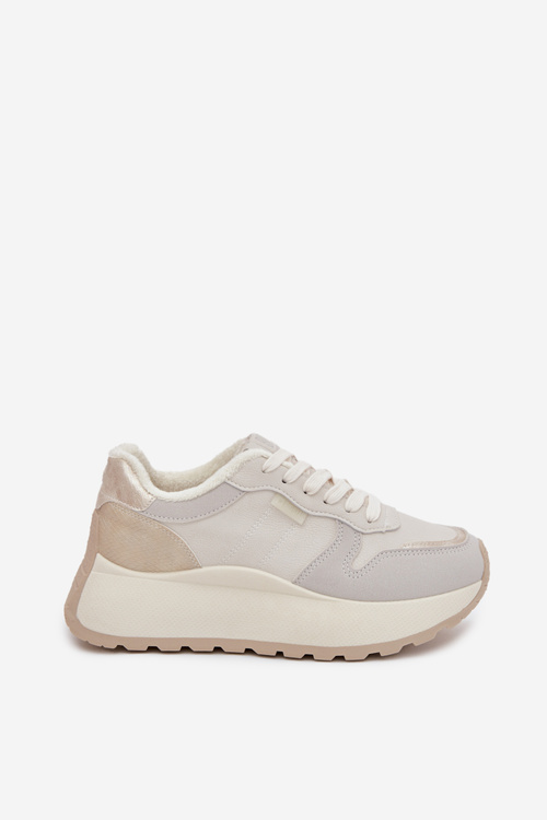 Утеплені жіночі кросівки на платформі Big Star SS274008 HI-POLY SYSTEM світло-бежеві