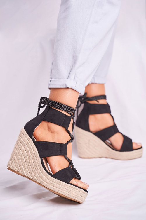 Жіночі босоніжки на еспадрільях Anchor чорні Beautiful One