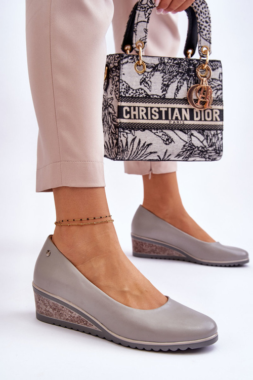 Класичні туфлі на танкетці Grey Graysen