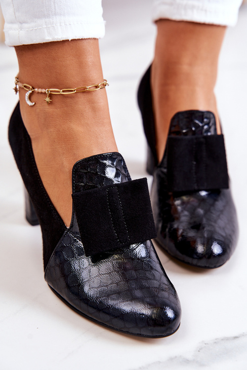 Замшеві туфлі зі зміїною шкірою. Сірі Kathleen