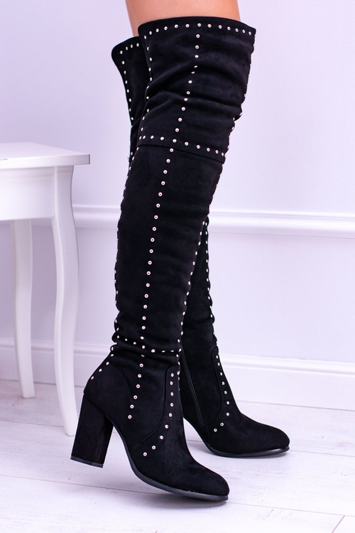 Чорні замшеві чоботи Musketeers Studs Almo